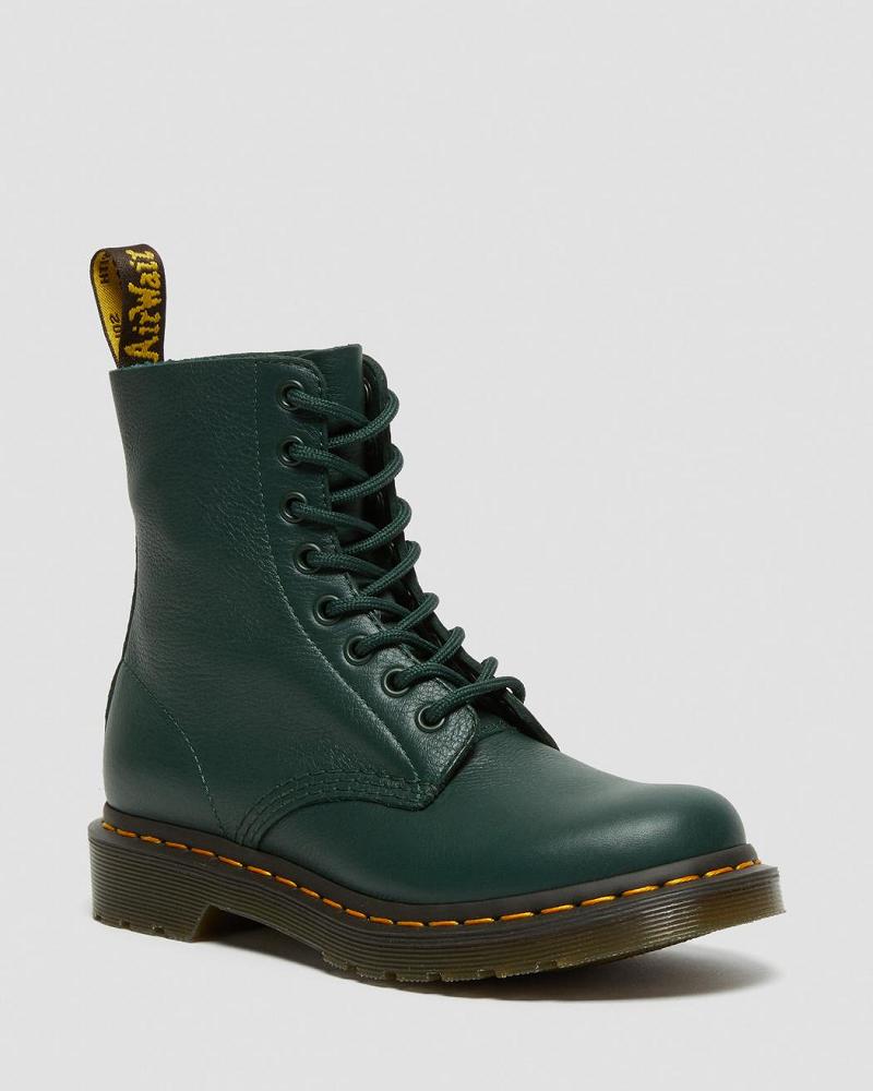 Botines Dr Martens 1460 Pascal Virginia Cuero Mujer Verdes | MX 87RVD